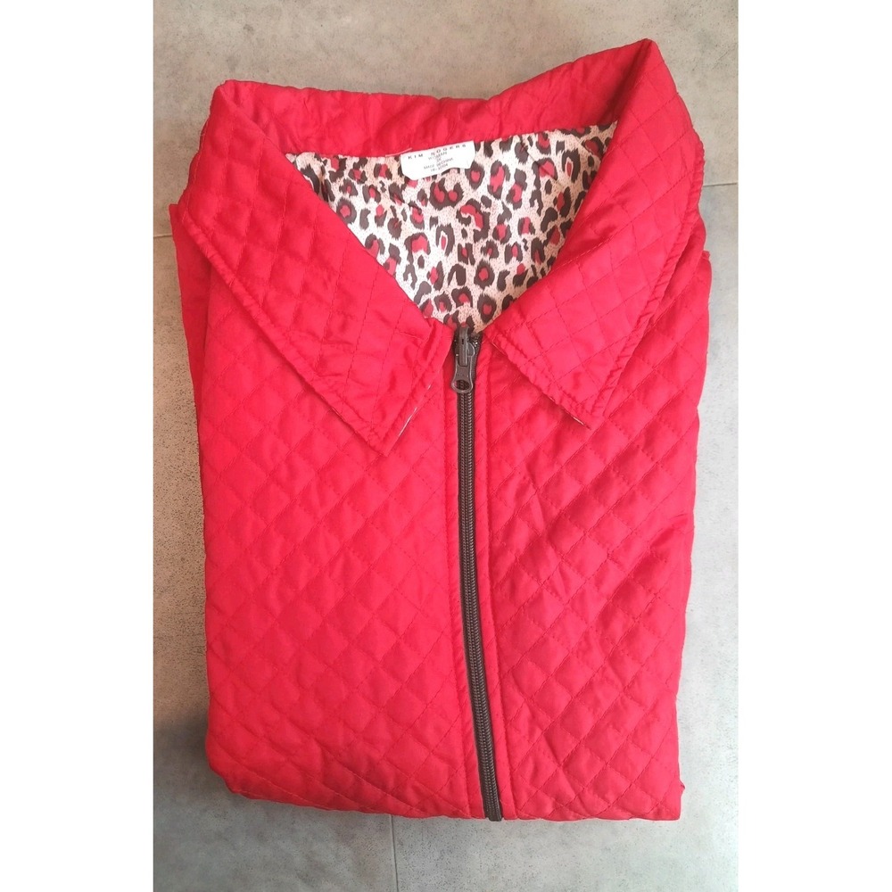 Kim Rogers Red Quilted Zip Up Vest Womens Size 3X Fall Winter Preppy - Picture 2 of 7